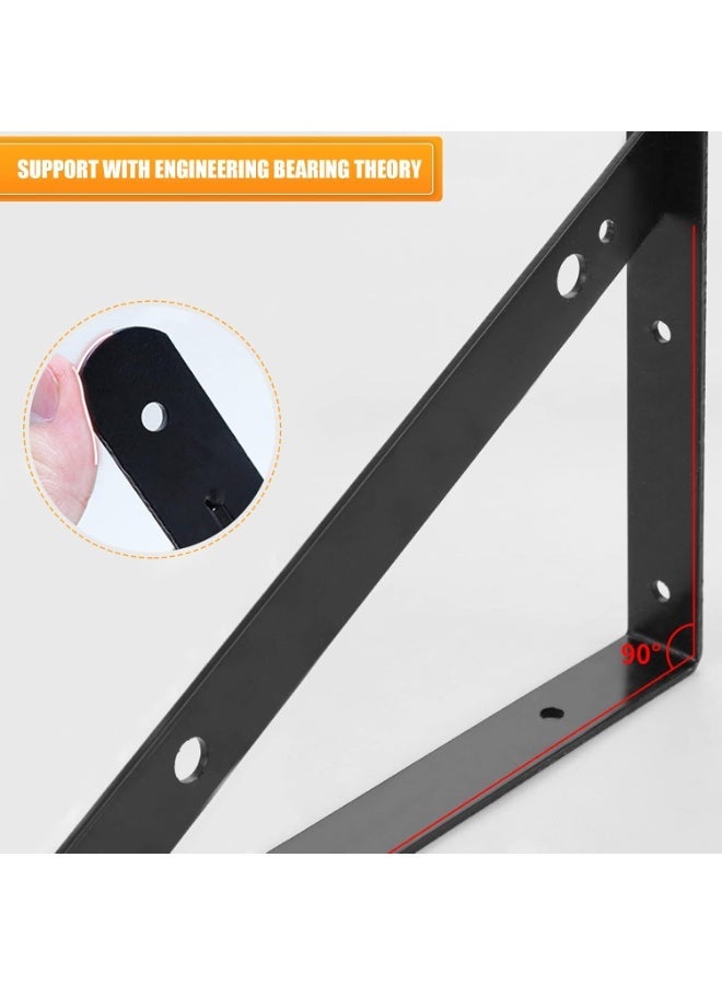 4 Pack Heavy Duty L Shelf Brackets 7.8x4.7 inch, 90 Degree Shelf Bracket for Wall, 66lbs Load Bearing 200x120mm - Image 2